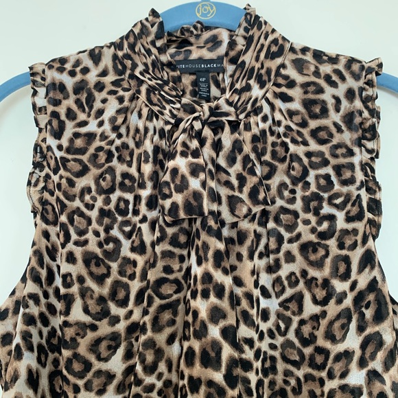 White House Black Market Tops - WHBM Leopard print sleeveless blouse